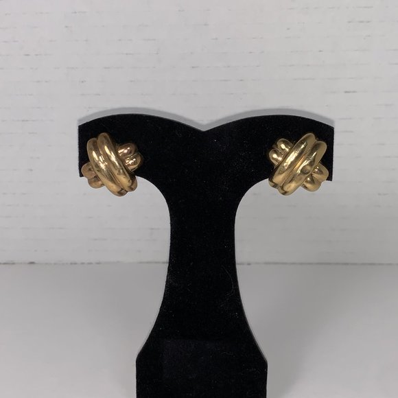14 Kt Gold X Shaped Earrings - Picture 2 of 14